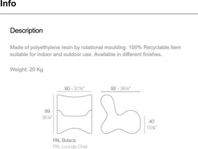 Fotoliu design modern exterior/interior PAL 51001 Vondom