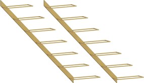 vidaXL Suport sticle vin montat pe perete,2 buc.,7 sticle,auriu, metal