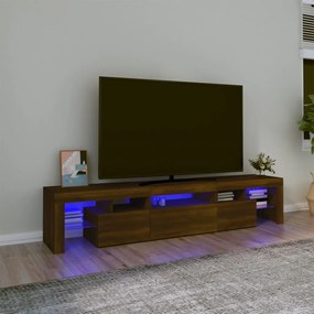 Comoda TV cu lumini LED, stejar maro, 200x36,5x40 cm 1, Stejar brun, 200 x 36.5 x 40 cm