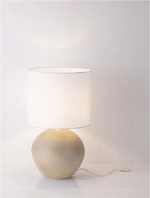 Veioza decorativa, Ghips, Crem, Tesatura, Alb, Mizu