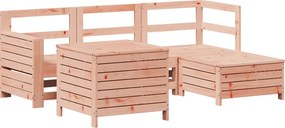 vidaXL Set canapele grădină, 5 piese, lemn masiv brad douglas