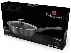 Tigaie cu capac adanca 24 cm Carbon Metallic Line Berlinger Haus BH 1237N