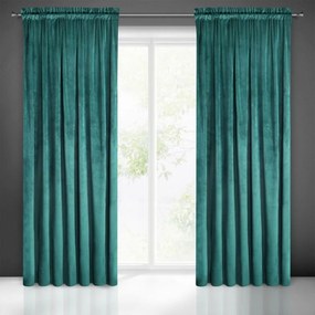 Draperie din catifea opaca turcoaz 140 x 270 cm