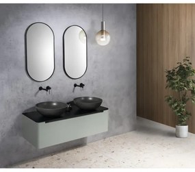 Sapho - Lavoar pentru blat TURF Ø 44 cm, beton/granit negru