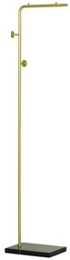 HOMCOM Raft Decorativ cu 2 Cârlige, pentru Intrare, Dormitor, Sufragerie, din Metal și Marmură, 35x25x170 cm, Auriu și Negru | Aosom Romania
