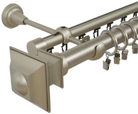 Galerie dubla verdi , teava neteda si profil,grosime 25 si 19mm, crom mat (Alege marime: 320 cm)