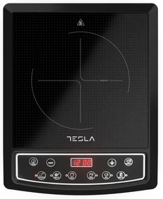 Plita cu inductie Tesla IC200B, 1500W, Ceramica, Afisaj digital, 8 trepte, 6 programe, Timer, Negru