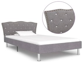 280537 vidaXL Cadru de pat, gri deschis, 90 x 200 cm, material textil