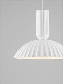 Lustra suspendata design decorativ Ghips, AMMOS alb