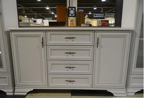 Comoda LUXERA, 2 Usi 4 Sertare, MDF Alb Alpin