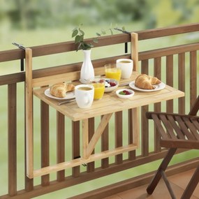 Wenko Măsuță suspendată pentru balcon din bambusWaikiki, 64 × 44 × 65 cm