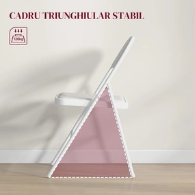 HOMCOM Set de 2 Scaune Pliabile, Scaune Moderne cu Perne din Poliester pentru Acasă și Birou, 45x46x78 cm, Alb | Aosom Romania