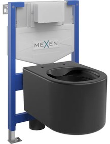 Mexen set WC încastrat cadru Felix XS-F cu vas de toaletă Sofia, Negru mat - 6803354XX85