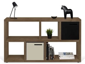 Bibliotecă maro cu aspect de lemn de nuc 150x83 cm Berlin – TemaHome