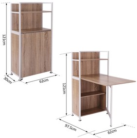 HOMCOM Mobilier pe Colț cu Masă de Birou pentru Calculator Extractibilă din Lemn MDF