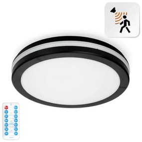 LED plafonieră baie cu senzor LED/24W/230V pr. 30 cm negru + DO