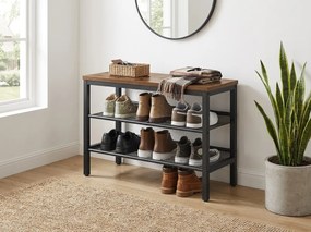 Pantofar TAYLOR cu 2 rafturi 75x50 cm, maro rustic