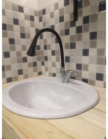 RAV Slezák SA006.0/13 - Baterie pentru chiuvetă SAZAVA 35,6 cm negru/crom lucios