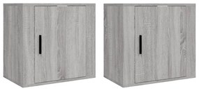 vidaXL Noptiere de perete, 2 buc., gri sonoma, 50x30x47 cm