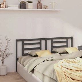 vidaXL Tăblie de pat, gri, 156x4x100 cm, lemn masiv de pin