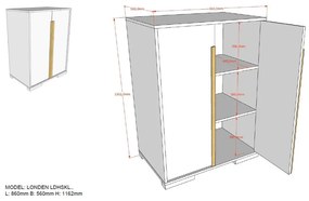 Dulap de copii pentru pat supraetajat Vipack London, alb