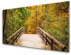 Tablouri acrilice Forest Podul Arhitectura Brun Verde