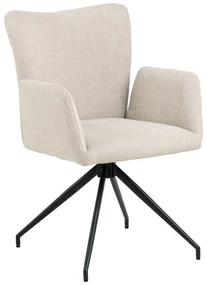 MAZZONI EXPORT SARETTA Bej (material Basel 24) - SCAUN MODERN PIVOTANT TAPIȚAT PENTRU SALON/SUFRAGERIE/BIROU LOFT