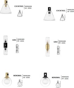 Accesoriu, Corp de iluminat pentru sistemul magnetic PUZZLE si GRAMMI, COCKTAIL alama satinata