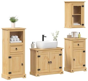 vidaXL Set mobilier de baie „Corona”, 4 piese, lemn masiv de pin