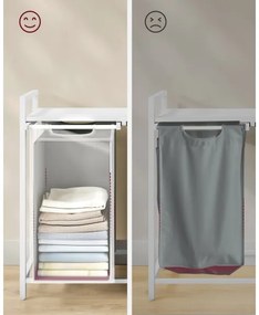 Coș pentru rufe REX alb/gri