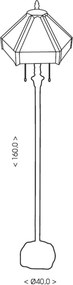 BRILAGI - Tiffany lampă de podea cu vitralii EMERALD 2xE27/60W/230V