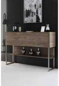 Măsuță consolă Luna 4 (Argintiu + Nuc) . 1102312
