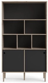 Biblioteca cu 2 usi glisante Culoare neagra, ELISEO