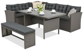Latina Garden Point antracit technorattan mobilier de grădină