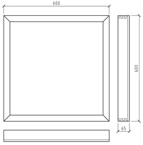 Panou LED aplicat QUADRA LED/40W/230V stejar APLED