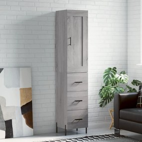 vidaXL Dulap înalt, gri sonoma, 34,5x34x180 cm, lemn prelucrat