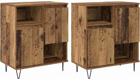 vidaXL Bufet 2 pcs Lemn vechi 60 x 35 x 70 cm