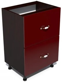 Corp inferior 50 cu 2 sertare metalice pentru greutate Zebra MDF rosu simplu