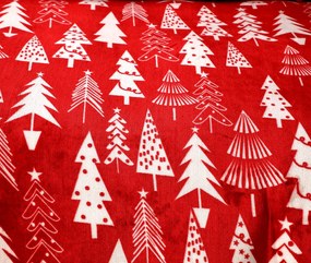 Lenjerie microplus CHRISTMAS TREES rosie Dimensiunile lenjeriei: 70 x 90 cm | 140 x 200 cm