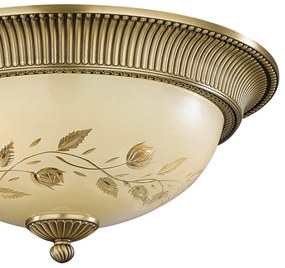 Plafoniera din alama cu sticla decorata design italian D-50cm 6208