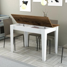 Masă de sufragerie Kiev White and Walnut