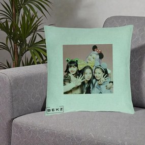 Perna Personalizata K-pop BLACKPINK Accesorii Haioase, 40x40 cm, Verde Menta, Husa Detasabila, Perna Inclusa, BEKZ®