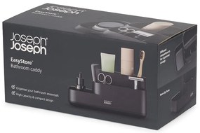 Organizator de baie negru din plastic EasyStore – Joseph Joseph