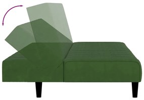 Canapea extensibila cu 2 locuri, verde inchis, catifea Verde inchis, Fara suport de picioare