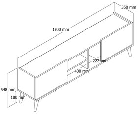 Consola TV Lotus Stejar 180x52x34 cm