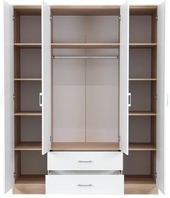 Dulap Miami 160x205 cm alb-stejar sonoma