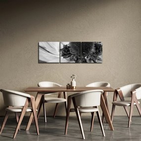 Tablou - Floare în alb-negru (cu ceas) (90x30 cm)