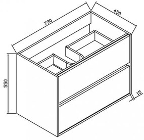 Ginger 80 mobilier de baie complet