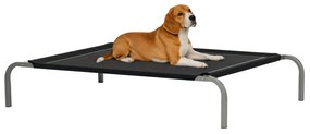 PawHut Pat pentru câine și pisică XL, confort maxim pe picioare, pat de tabără 110 x 75 x 20 cm, textilenă micro-perforată, negru | Aosom Romania