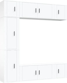 vidaXL Set dulap TV, 7 piese, alb, lemn prelucrat